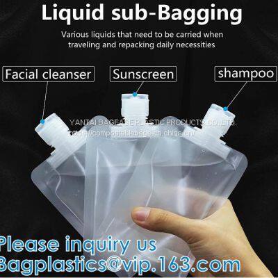 Liquid sub Bagging, Sanitizer Lotion, Fluid Bottles, Travel Bag, TSA approved Container Bag, Squeeze Pouch