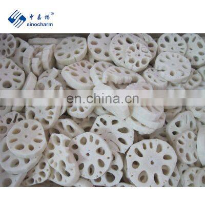 Sinocharm BRC A approved Sliced 8-10mm IQF Slice Lotus Root Frozen Lotus Root Slice