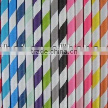 Chocolate Brown and white Striped Paper drinking Straws