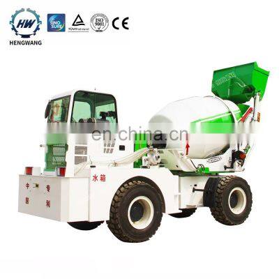 Hengwang HW240 2.4m3 Large Capacity Mobile Price Self Loading Mini Small Manual Rotating Concrete Mixer