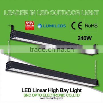 IP66 LED Linear high bay light 240w CE/RoHS 110lm/w for warehouse use