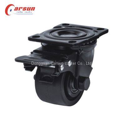 Low Center of Gravity Castors 1200 Lbs 3 Inch Glass Reinforced Nylon Swivel Caster Wheels W/Metal Brakes