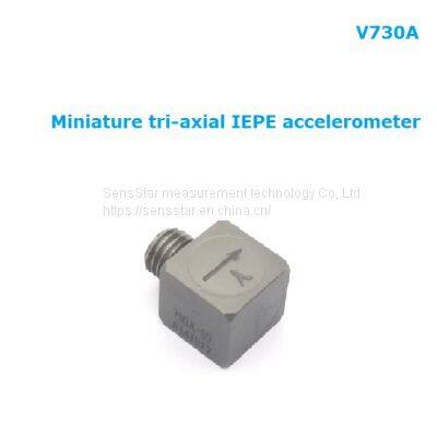 V730A miniature tri-axial accelerometer, IEPE vibration senso