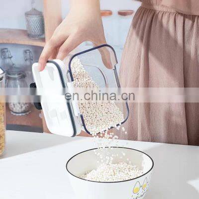 2022 New BPA-Free 4 Pack Pantry Organization ABS Airtight Food Container Set Kitchen Combination Set Container With Spoon photo-4