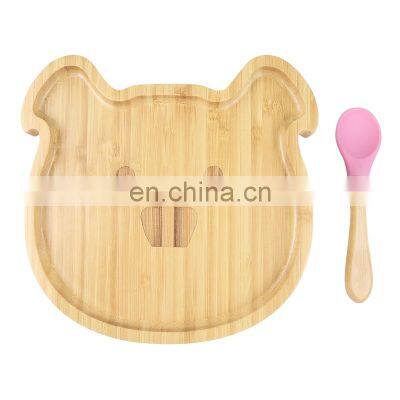 Custom eco plates bowl dinnerware sets kid suction silicone bamboo food bowls for baby