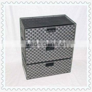 flammable hobby plastic woven waterproof storage cabinet with three drawers removable