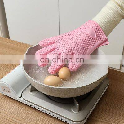 Heat Resistant Cooking Gloves, Silicone Grilling Gloves, Waterproof BBQ Kitchen Oven Mitts photo-2