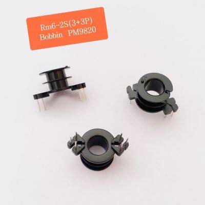 RM6-2S Vertical bobbins, RM6-2S(3+3P) bobbins, RM6-2S vertical transformer bobbins. PM9820 material, Fast delivery time.