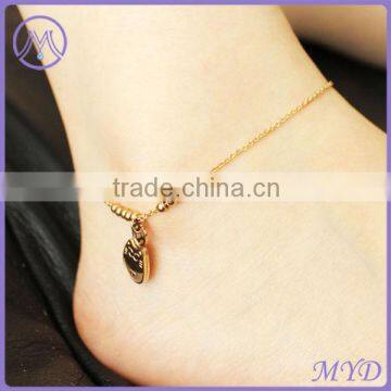 Fashion Jewelry High Quality Gold Plated Lucky Cat Stylish Girls Charm Anklet