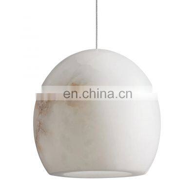 Alabaster Modern Pendant Lights Kitchen Island White Marble Shade Lighting Fixtures for Dining Room Kitchen Island