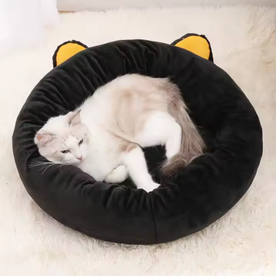 Meow Love Cat Ears Fall and Winter Thickened Plush Pet Litter Warm Deep Sleep Removable Kitten Bed Cute photo-5