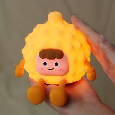 Hot sale Fruit durian LED Night Light Kids Baby Bedroom Party Birthday Novelty Gift Lamp Touch Light Silicone Night Light