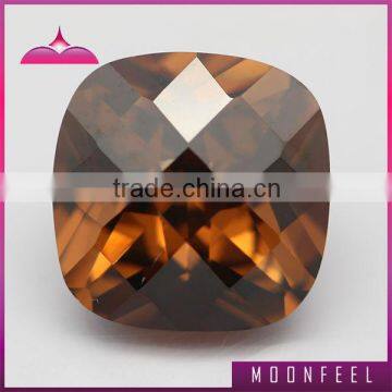 hot sale coffee square cut CZ diamond beads