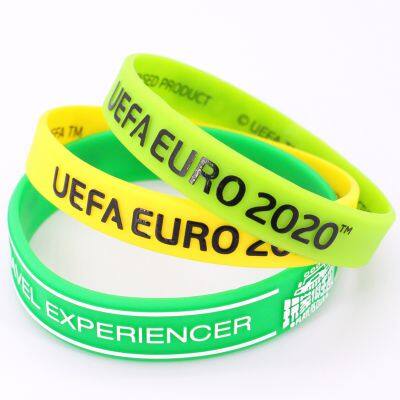 Promotion Personalized Rubber Bracelet Emboss Print Custom Silicone Wristband