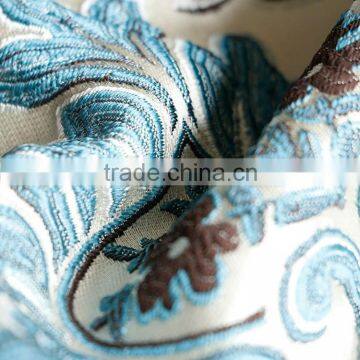 Fabric Polyester Blue Jacquard Sofa Fabric