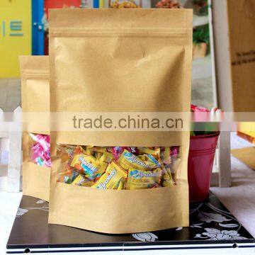 health food brown vacuum sterilization paper bag zip lock with window