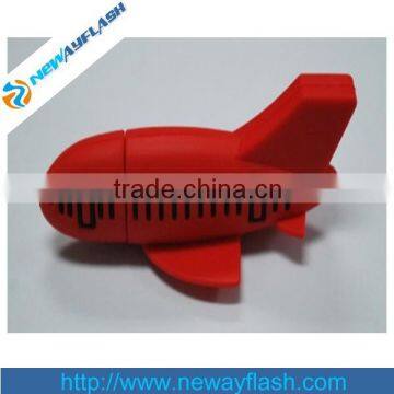 Cute red pvc airplane usb flash drive