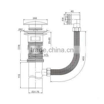 Good Quality Push Button Oil Rubbed Pop Up Drain Basin Plug photo-2