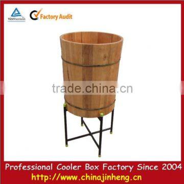 Round wood barrel cooler