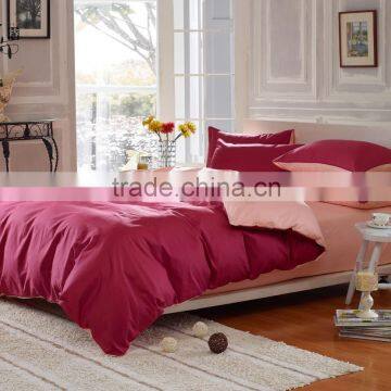 Hot Selling 100% cotton plain dye Red and pink Colored bedding