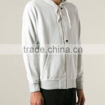 Custom Mens White Zipper Hoodies With Pocket photo-2