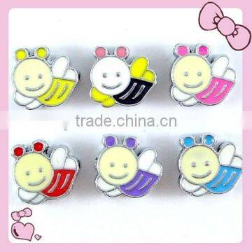 Bees Cartoon Enamel Slide Charm 8mm inner Width Wholesale