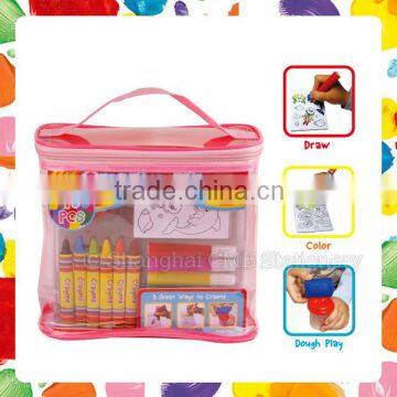 3 in 1 children diy creative toys including crayons markers and dough clay set