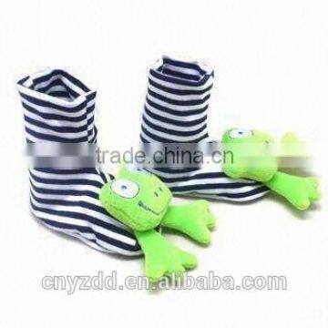 Soft Toy Head Babies' Booties with Rattle /baby animal socks