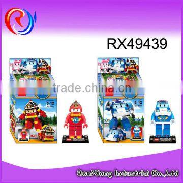 Children DIY transform robot toy robocar poli brick toy