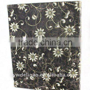 Glitter Printed Flocking Cloth Wrapping Ring Binder Desktop File Folder for Office Stationery Cardboard A4 or FC Size