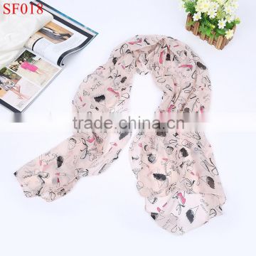 SF018 New arrival metropolis style feminized and lovely chiffon scarves