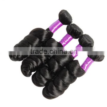 Wholesale Natural Black Loose Wave Hair Weft, 7A Quality Brazilian Human Hair Extension