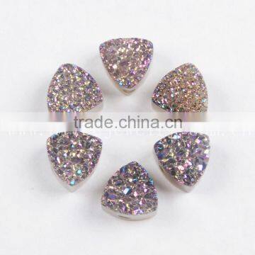 Custom new color agate flat druzy wholesale gemstone for jewelry DIY