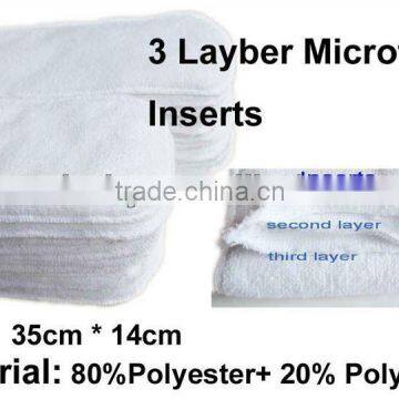 Baby Diaper Liners 3 Layer Microfiber Inserts Baby Cloth Diaper Inserts