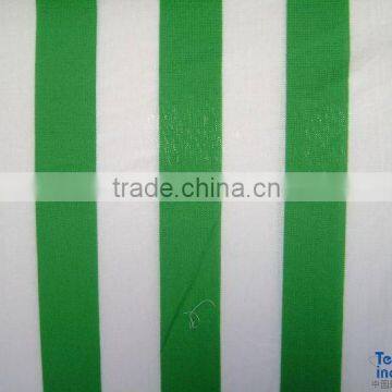 32s T/C 65/35 white and green stripe single jersey