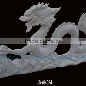 white natural stone chinese dragon garden statue