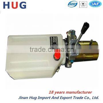 Car lifting hydraulic power unit with hand control valve