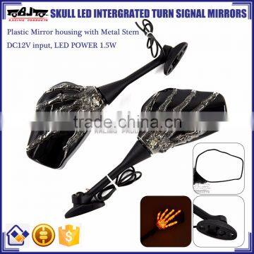 BJ-RM-065 For Honda CBR600 Skull Hand Intergrated Turn Signal LED Motorcycle Mirror