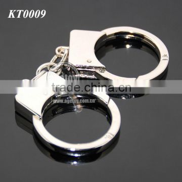 Mini Handcuff Shaped Promotional Zinc Alloy Silver Metal Handcuffs Key Chain