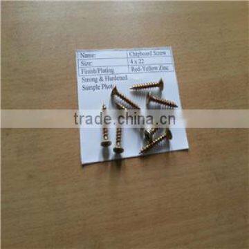 red-yellow zinc chipboard screw