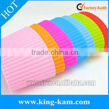 Colorful silicone coffee cup sleeve silicone rubber sleeve OEM acceptable                        
                                                Quality Choice