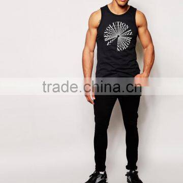 100% Cotton Mens Gym Tank Top Custom Printed Bodybuilding Tank Top photo-4