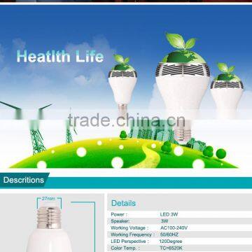 Selling Well 3W Global Bulb Type and White+RGB Color Smart Control Bluetooth Light Lamp