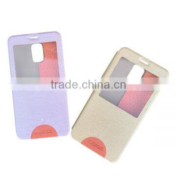 For Samsung Galaxy Note 4 visible window TPU folio case