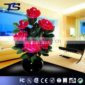 High quality LED Color change big power fiber optic flowers -Red Penoy with color change funtion for home decorative