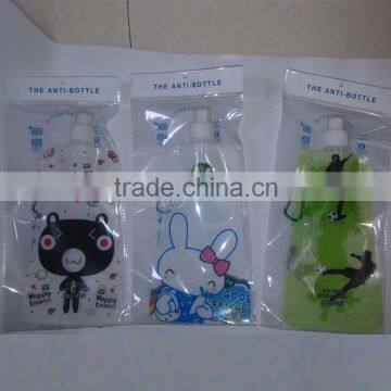 New Design Bpa Free Plastic Foldable Water Drink Bottle Bag With Hook and Gravure Printing,custom Bottle Bag photo-3