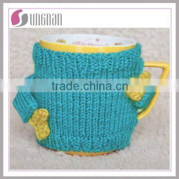 2015 hotsell Knit cup cosy and mug sleeve with hand