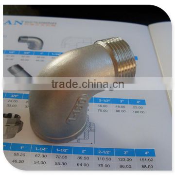 150lbs ansi 304 npt street female and male thread elbow fitting