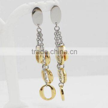 Wholesale Fashion Vintage Round Pendant Gold Earring Stainless Steel photo-3
