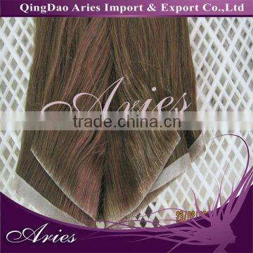 Straight chocolate color glue tape skin weft